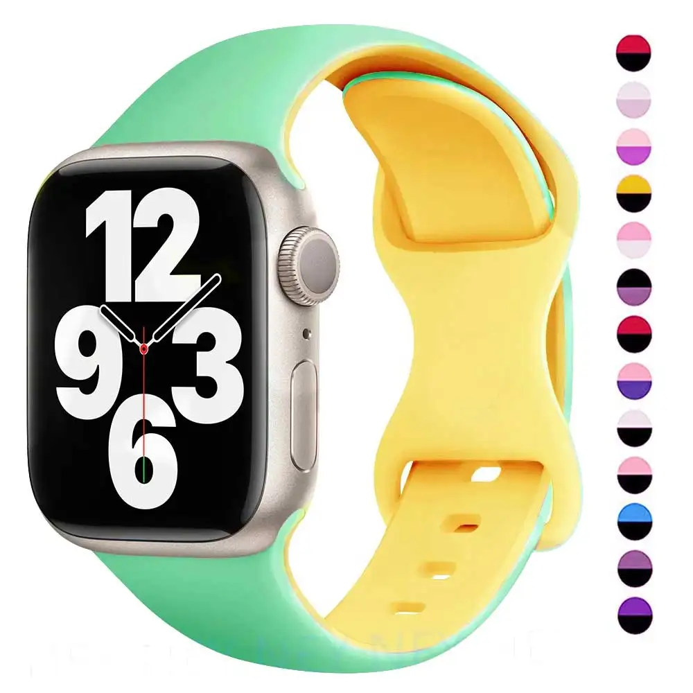 Sport Strap For Apple Watch Band 45mm 40mm 44mm 41mm 42 mm Silicone Engraved bracelet iwatch series 9 8 7 se 4 5 6 ultra 2 49mm