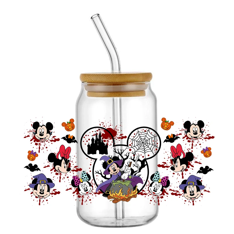 Halloween Mikey  Cartoon Mouse 16OZ UV DTF Cup Wrap Transfers Stickers Custom Labels DIY Waterproof Logo For L