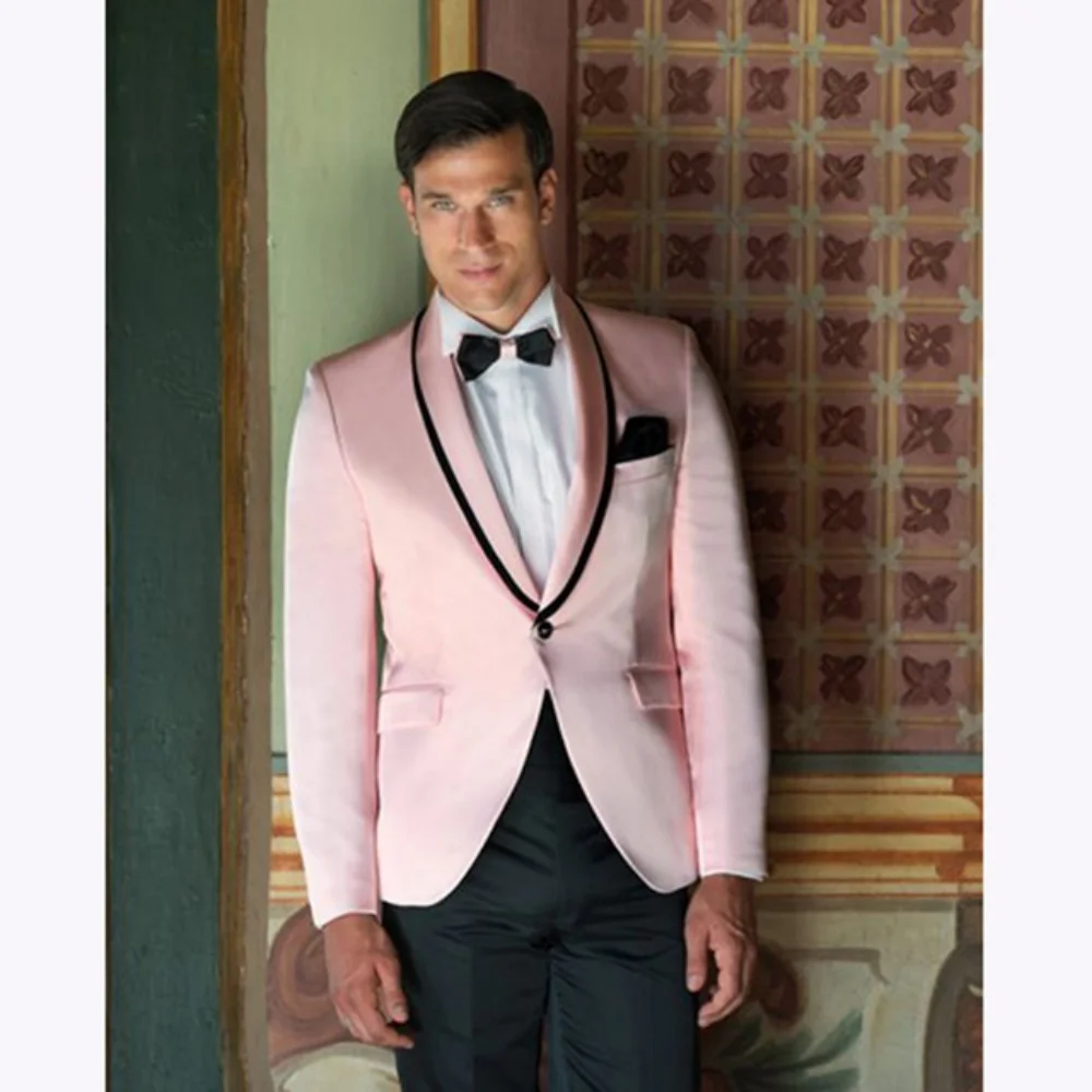 

Elegant suit jacket slim fit ball suitable for men's formal wedding party dress jacket pink