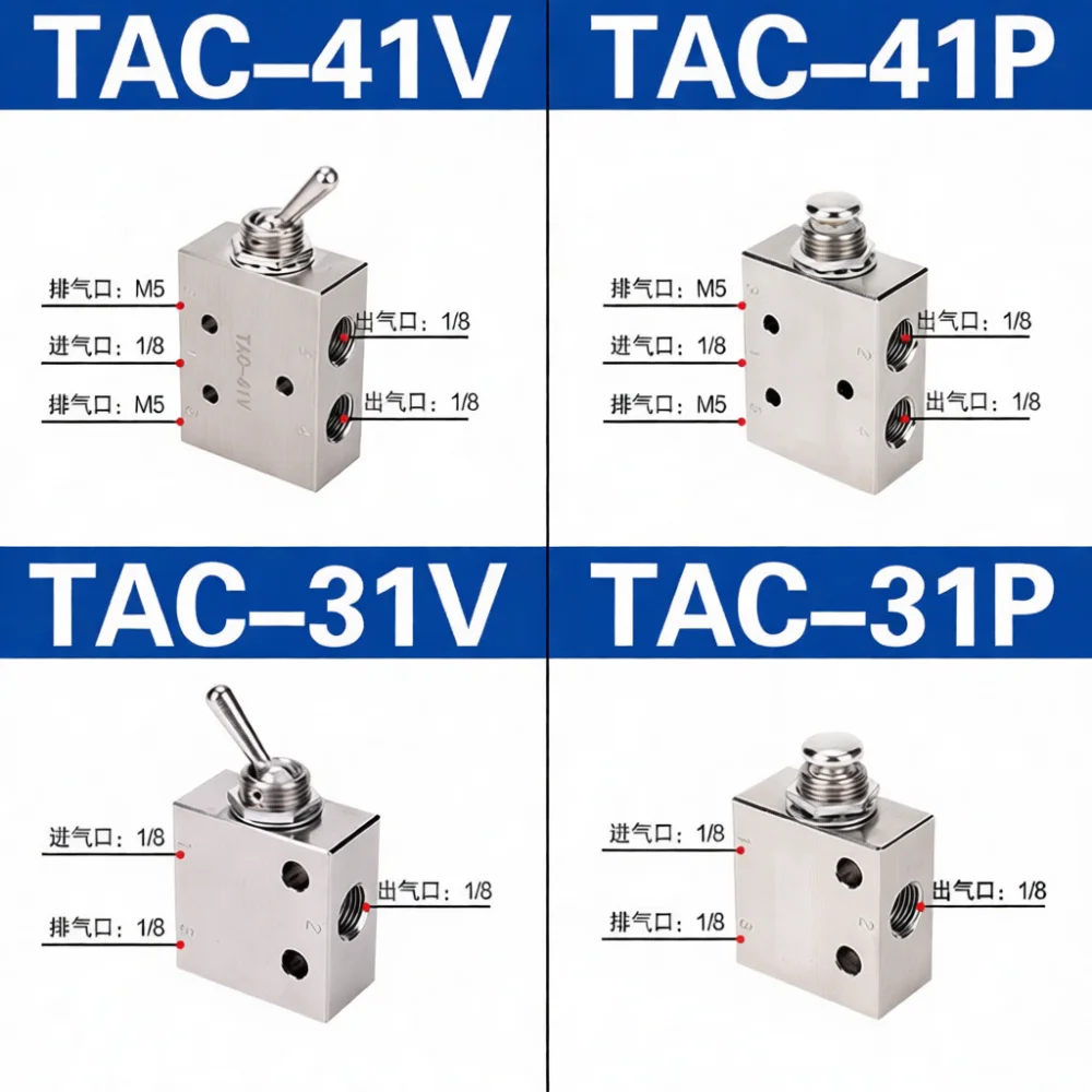 For SADES Air Control Toggle Valve Manual Pneumatic Switch Copper Body TAC Series Mechanical Valve For Industrial System