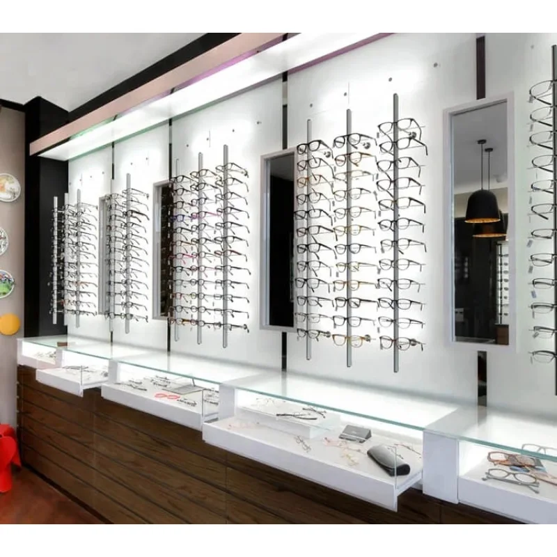 custom.Retail Eyewear Showcases Sunglasses Display Cases Optical Shop Commercial Furniture Eyewear Shop