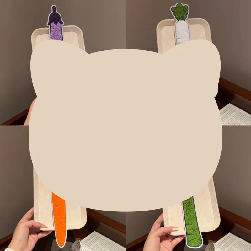 Simulated Vegetable Hair Bang Pad No Trace Cute Cartoon Flyaway Hair Holder Compact Soft Fringe Hair Sticker For Women Girls