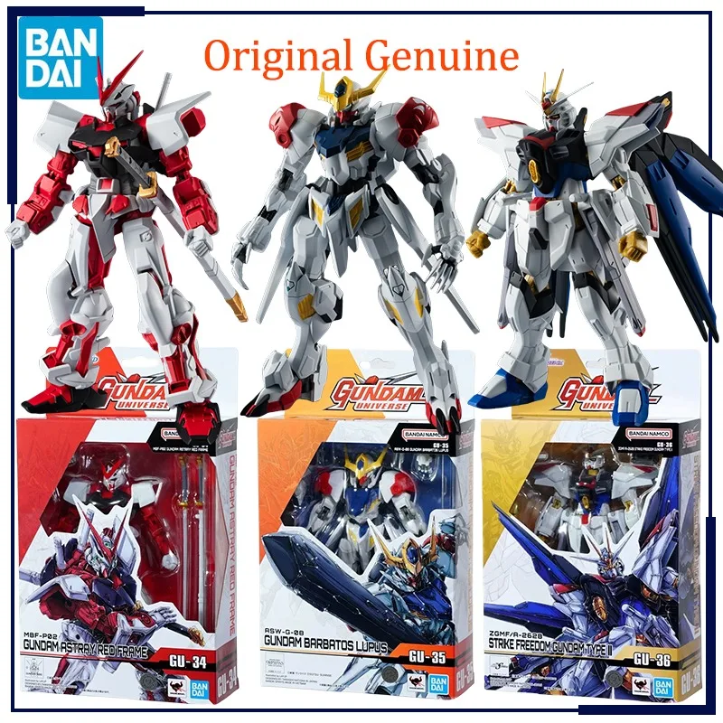 Original Genuine Bandai Anime GUNDAM UNIVERSE ASTRAY RED FRAME BARBATOS LUPUS STRIKE FREEDOM TYPE II Model Toys Action Figure