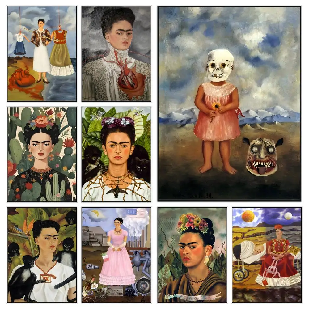 Classic Painter Frida Kahlo Poster Trendy Aesthetic Wall Decor for Dorm & Bedroom