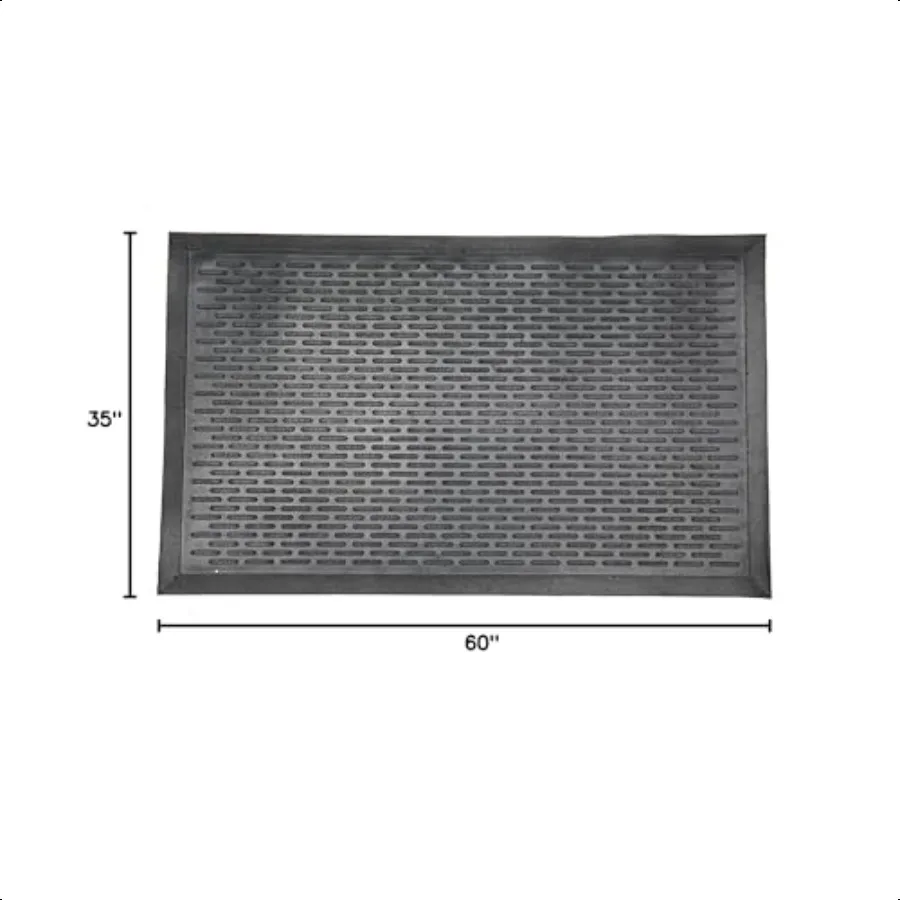 ممسحة مطاطية سهلة التنظيف ومقاومة للماء وغير قابلة للانزلاق مقاس 3 × 5 للاستخدام الداخلي والخارجي مقاس 35 × 60 بوصة باللون الأسود #3