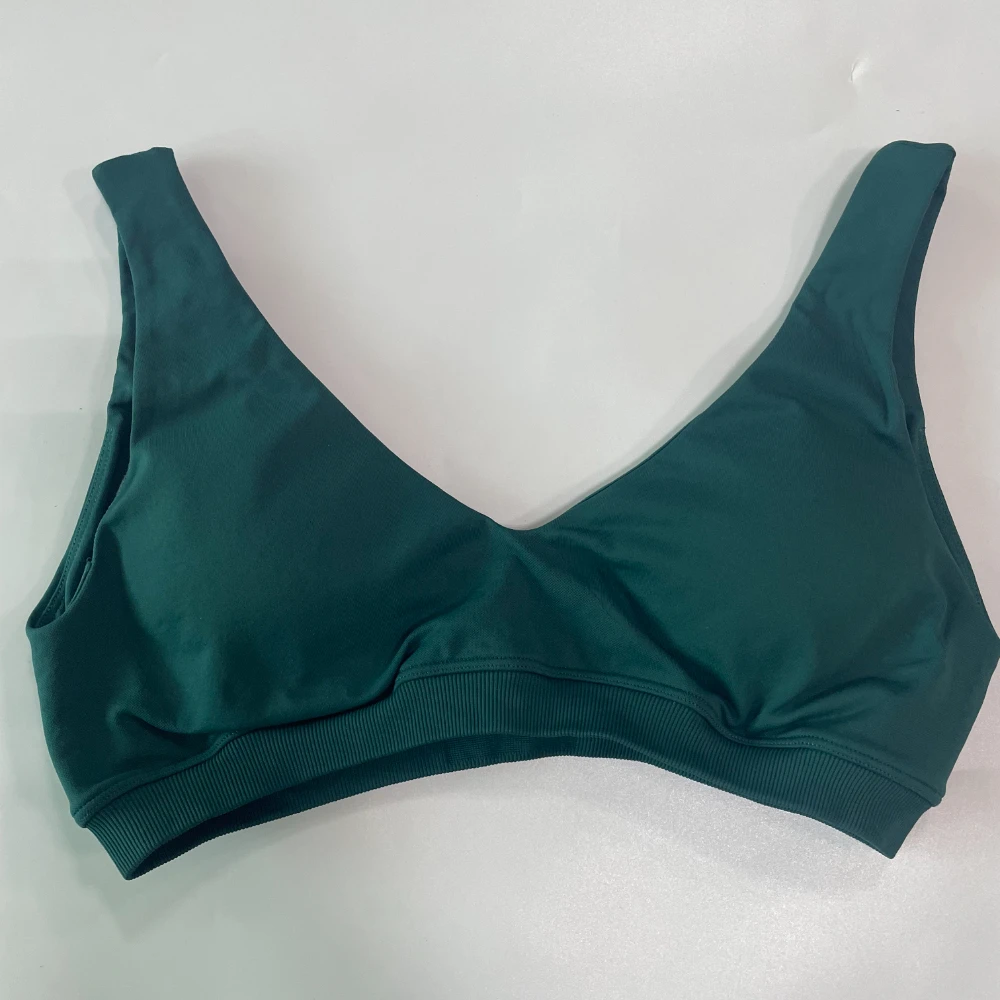 Damen Sport-BH mit rückenfreiem V-Ausschnitt, nahtloses Gym-Top, Workout-Yoga-Crop-Tanktop mit herausnehmbaren Polstern, hochelastischer Push-Up-BH – Detail 10
