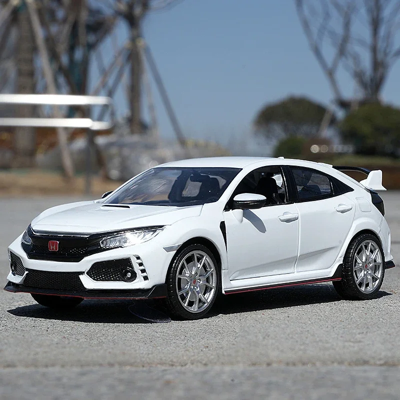 

Модель спортивного автомобиля 1:24 HONDA CIVIC TYPE R, литый под давлением и игрушечный автомобиль, Металлическая Модель гоночного автомобиля, модель со звуком и искусственной коллекцией, подарок для детей