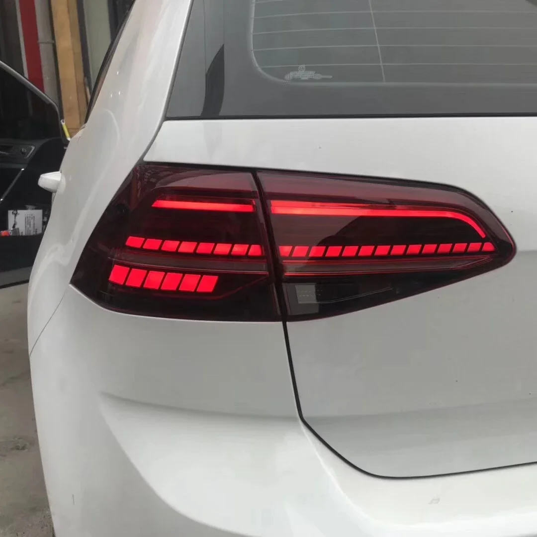 Pair Of Car Tail Lights Assembly For Volkswagen VW Golf Mk 7.5 2018-2020 Led Brake Flowing Water Flicker Dynamic Halogen to Led