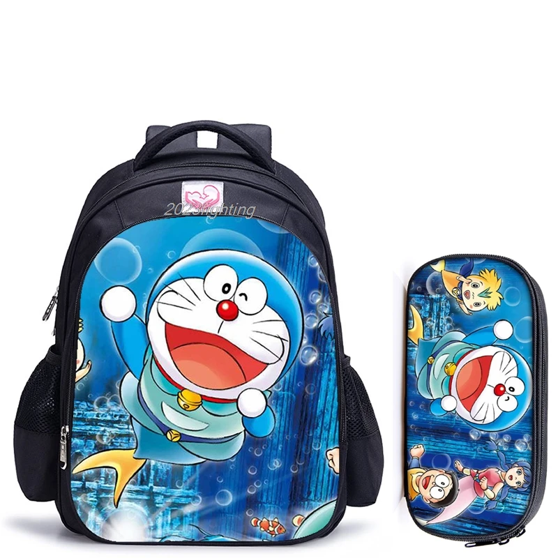 16 Inch Doraemon School Bag for Kids Boy Girls Primary Backpack Children School Sets Pencil Bag Toddler Cartoon Mochilas