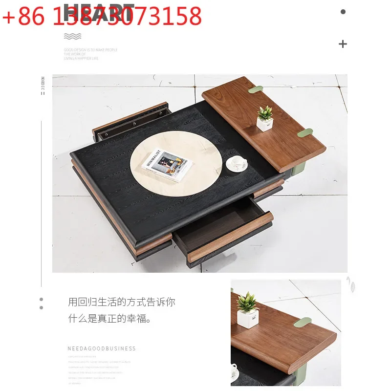 Corner table Italian minimalist square coffee table combination medium and ancient style living room household small apartment