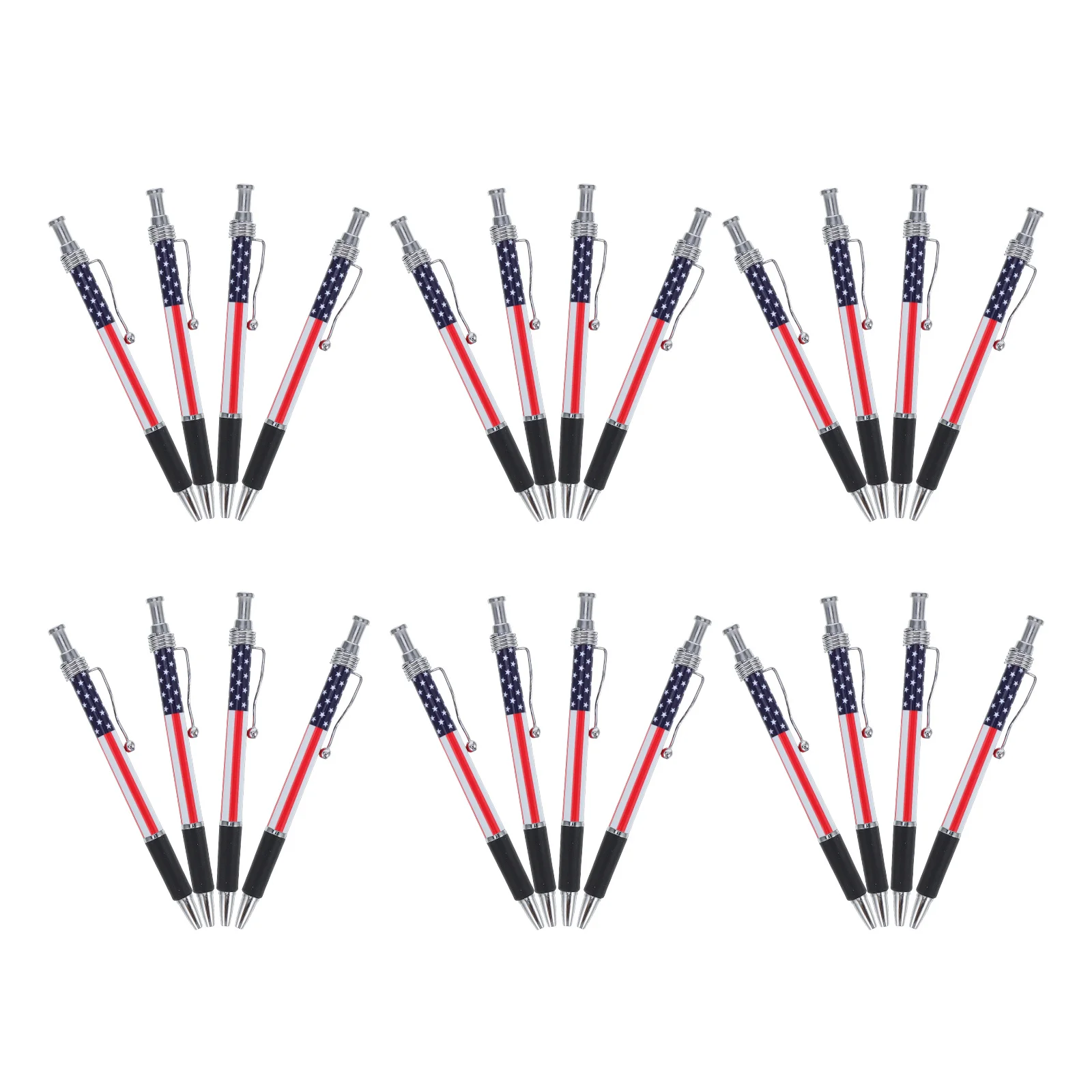 

24Pcs American Flag Retractable Ballpoint Pens 1.0mm Black Ink Smooth Writing Pens for School Office Home Patriotic Gifts