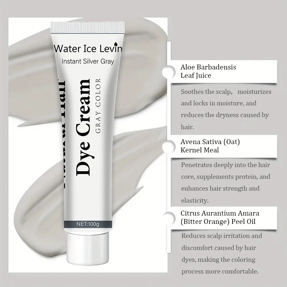 شمع لون الشعر الرمادي المائي آيس ليفين، ذو مظهر طبيعي وطويل الأمد، سهل الاستخدام والغسل، تركيبة خالية من التالف #5