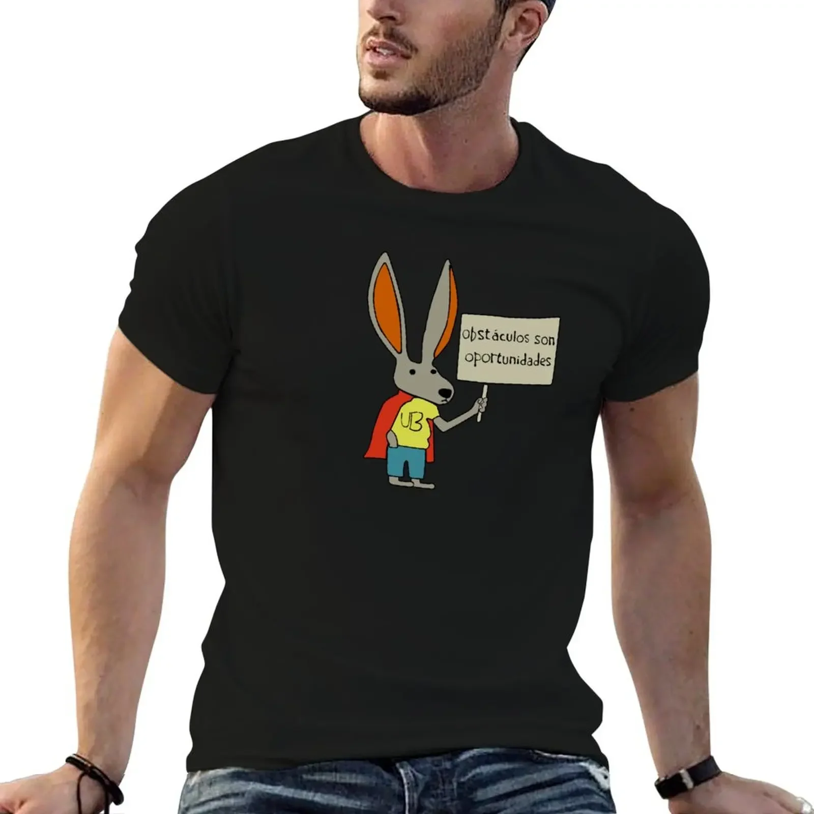 

Ultra Bunny with the sign: Obstáculos Son Oportunidades Essential T-Shirt vintage t shirts plain shirts men