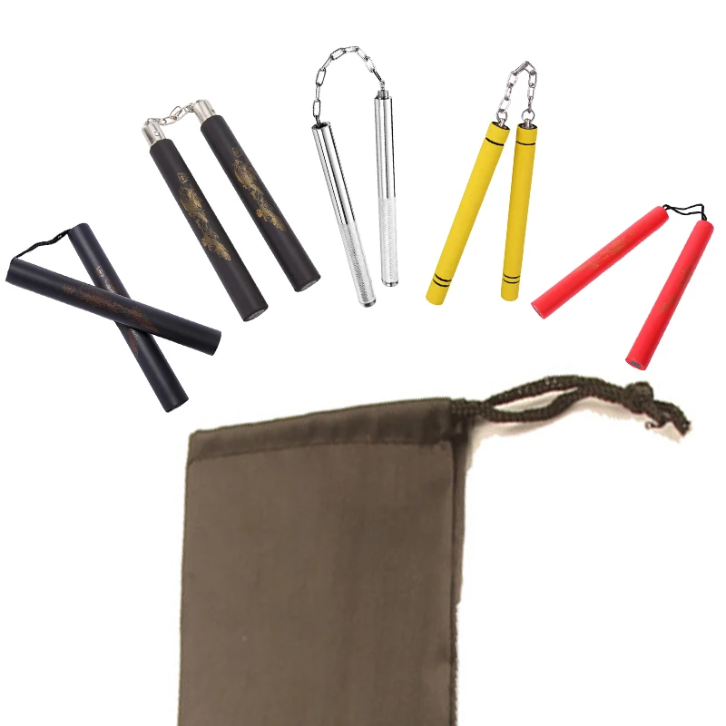 Y Nunchucks Tasche, universell, langlebig, schwarz, Aufbewahrungstasche mit Kordelzug, für leuchtendes Holz, Aluminiumlegierung, Edelstahl, Nunchuck