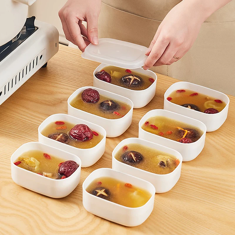 4/8PCS Refrigerator Dust-proof With Lid Sealed Fresh-keeping Box Microwave Oven Heatable Storage Bento Box Kitchen Organizer
