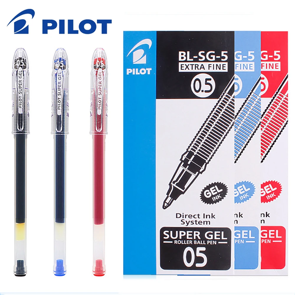 Japan PILOT Gel Pen Set BL-SG-5 Large Ink Volume Black Pen Bullet Type Smooth and Resistant To Write 0.5mm Stationery