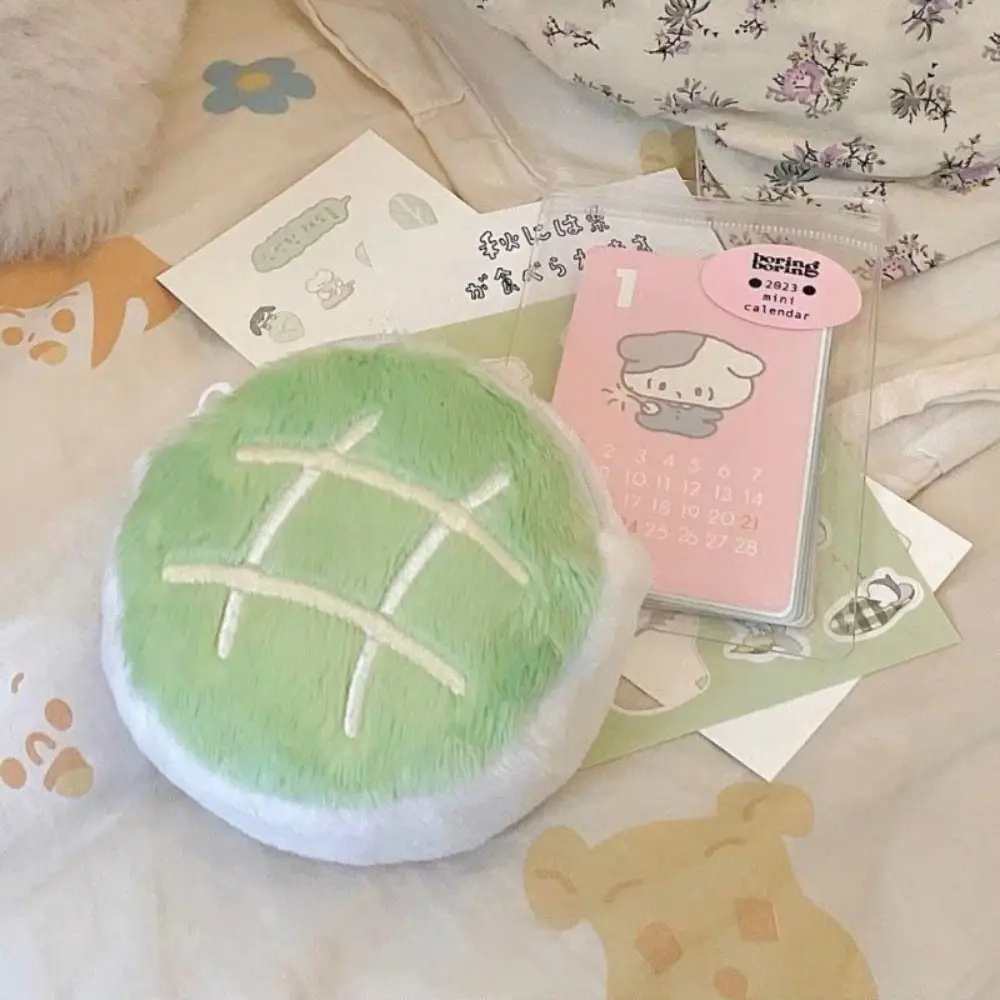 Girl's Heart Pink Roll Pendant DIY Pink Pink Roll Coin Purse Kawaii Lovely Green Melon Coin Purse Card Hanging Ornament