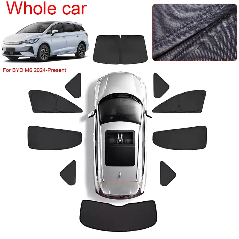 Car Sun Shade Curtain UV Protection Window Blind For BYD M6 2025-2026 Auto Heat Insulation Protect Cover Interior Accessories