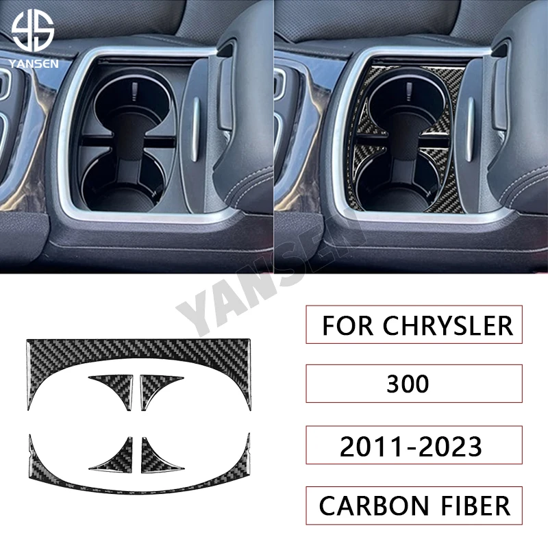 

Car Water Cup Holder Cover Carbon Fiber Sticker For Chrysler 2011 2012 2013 2014-2023 Accessories