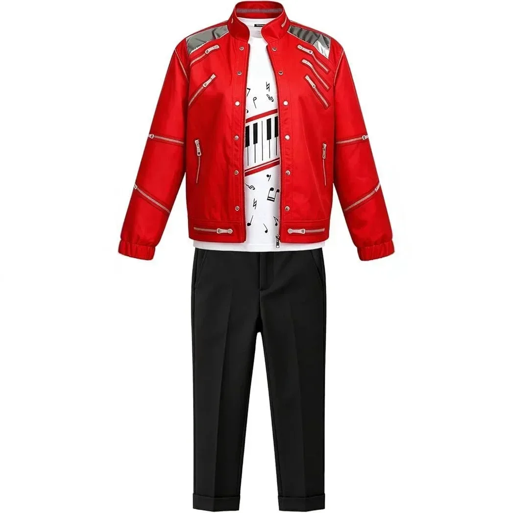2026 Kinder Cosplay 80er 90er Moonwalk Kostüm Superstar Sänger Outfits Karneval Bühnentanz Cosplay Halloween Party Kleidung – Detail 2