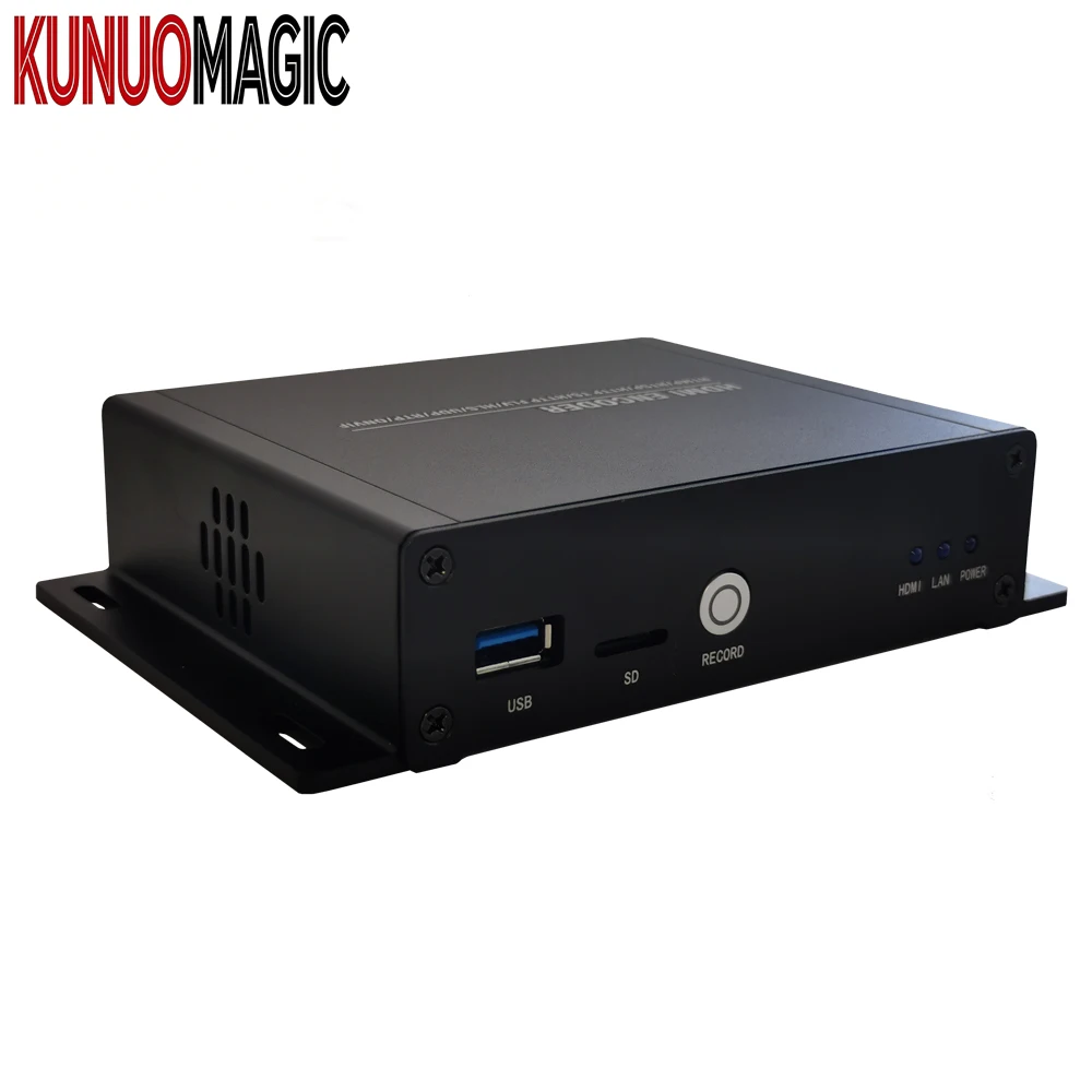 KUNUOMAGIC 4K 60 FPS for Streaming Encoder with H265/H264/MJPEG 4 Streams Metal Build 5-Year Warranty Web Management