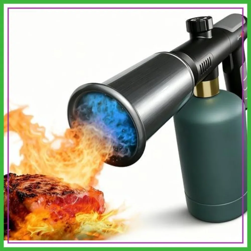 

Propane Torch Gun, Portable Flame Thrower for BBQ, Sous Vide Searing, Campfire & Soldering (Tank Not Included)