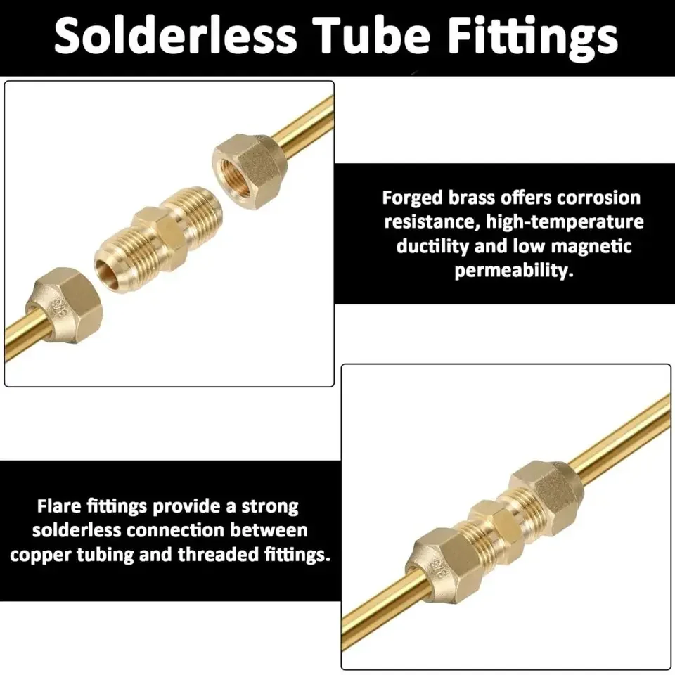 Straight Stainless Steel Pipe Extension Joint with Flare Nut Fitting for 12 mm 6 mm 10 mm Tubing Systems High Pressure Up to 850