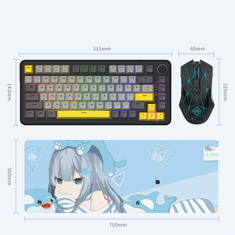 Conjunto de teclado e mouse para jogos AK820 3 unidades, teclado, mouse, mouse pad