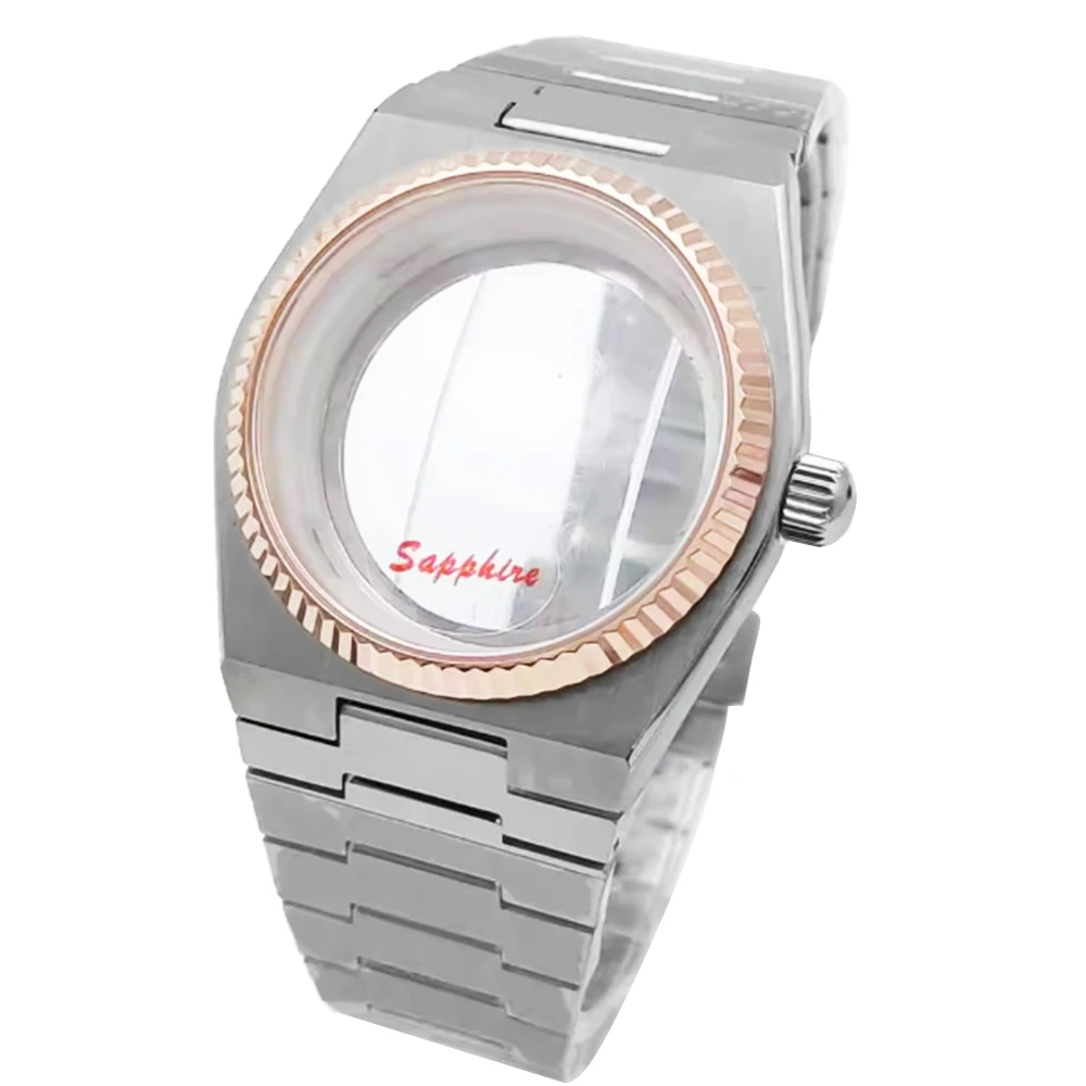 Parnsrpe Top Luxury NH35 Case 40MM Men's Watch Case Sapphire Glass Fit NH35 NH36 Movement 50m Waterproof