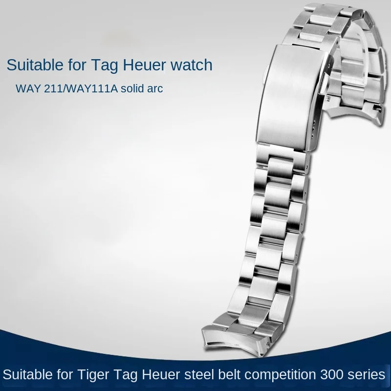 For TAG Heuer metal strap Aquaracer 300 Series WAY211 WAY111A Men's Solid Curved Stainless Steel Steel Watch Band 21mm Bracelet