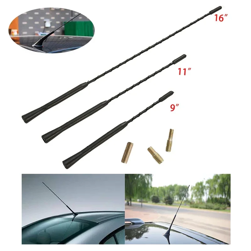 Universal Car Roof Mast Whip Stereo Radio FM/AM Signal Aerial Amplified Antenna For VW BMW Benz Mazda Audi Toyota 9/11/16 Inch