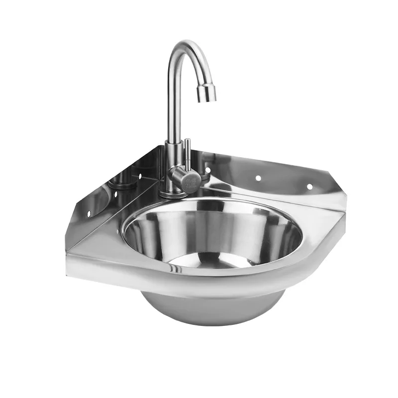 

Triangle face wash hand sink small apartment wash basin wall hanging mobile wash basin