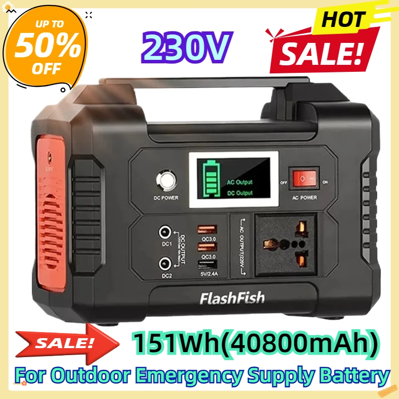 Do zewnętrznego zasilania awaryjnego Bateria Camping TV Drone Laptop 230V Przenośna elektrownia 200W Generator słoneczny 151WH AC