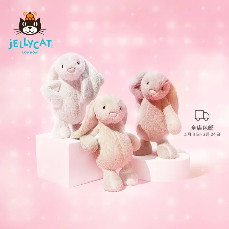 

Мягкая плюшевая игрушка-кролик Jellycat Bashful Bunny (Великобритания), очень мягкая и милая, для малышей, в качестве успокаивающего компаньона, прекрасный подарок для детей и взрослых