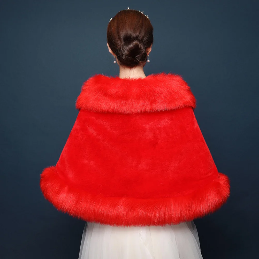 اللفاع الزفاف الأبيض الدافئ الكتف كيب دائم الزفاف نخب كابا شال ل أنيقة الشتاء مأدبة كابا