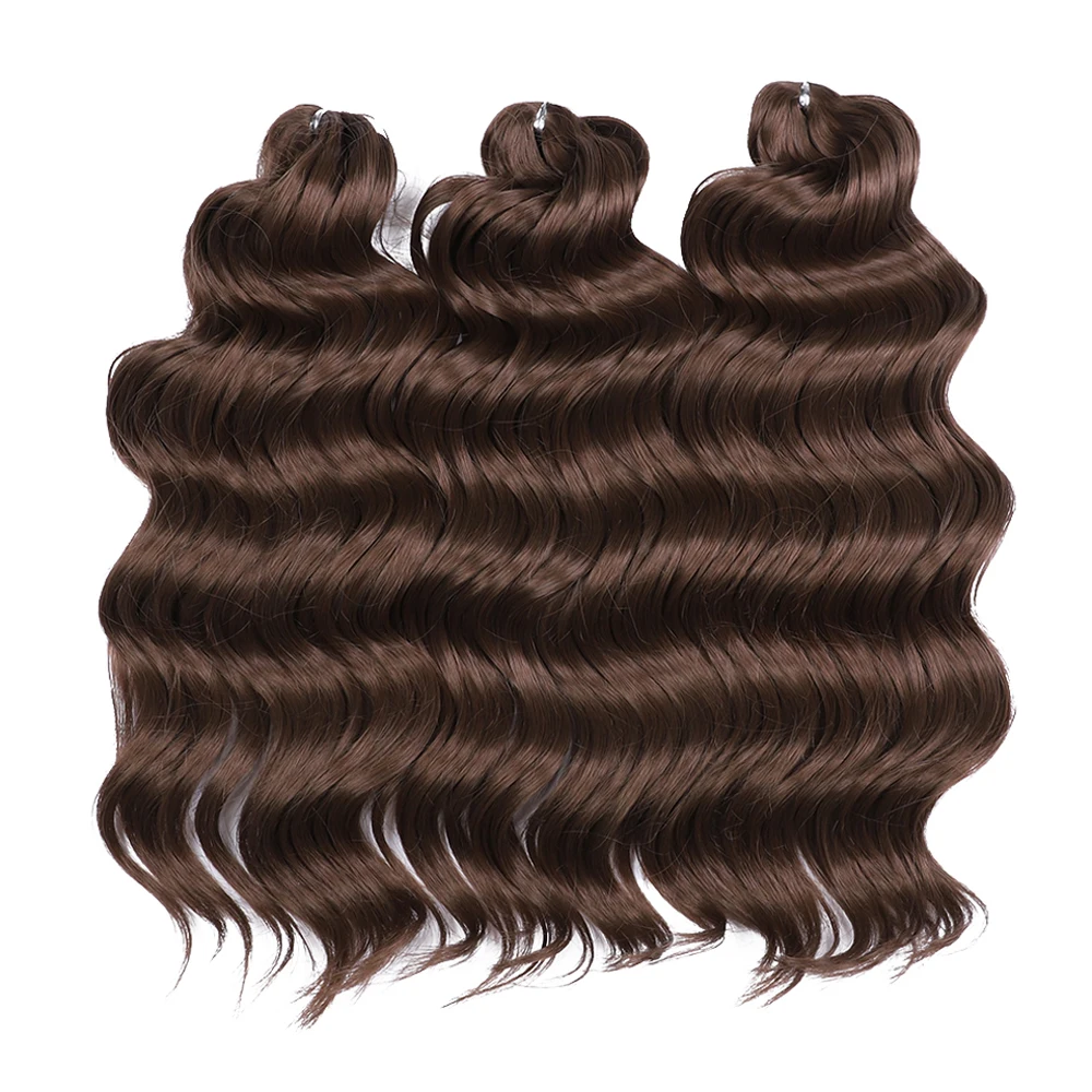 Synthetic Twist Crochet Curly Hair Ombre Brown Blonde Black Grey Water Wave 16Inch Deep Wave Braid Hair Braiding Hair Extensions