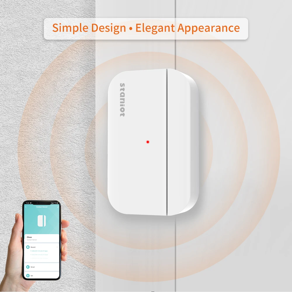 Staniot-Sensor inteligente de ventana y puerta con WiFi, Detector abierto y cerrado, protección de seguridad para el hogar, Control de vida