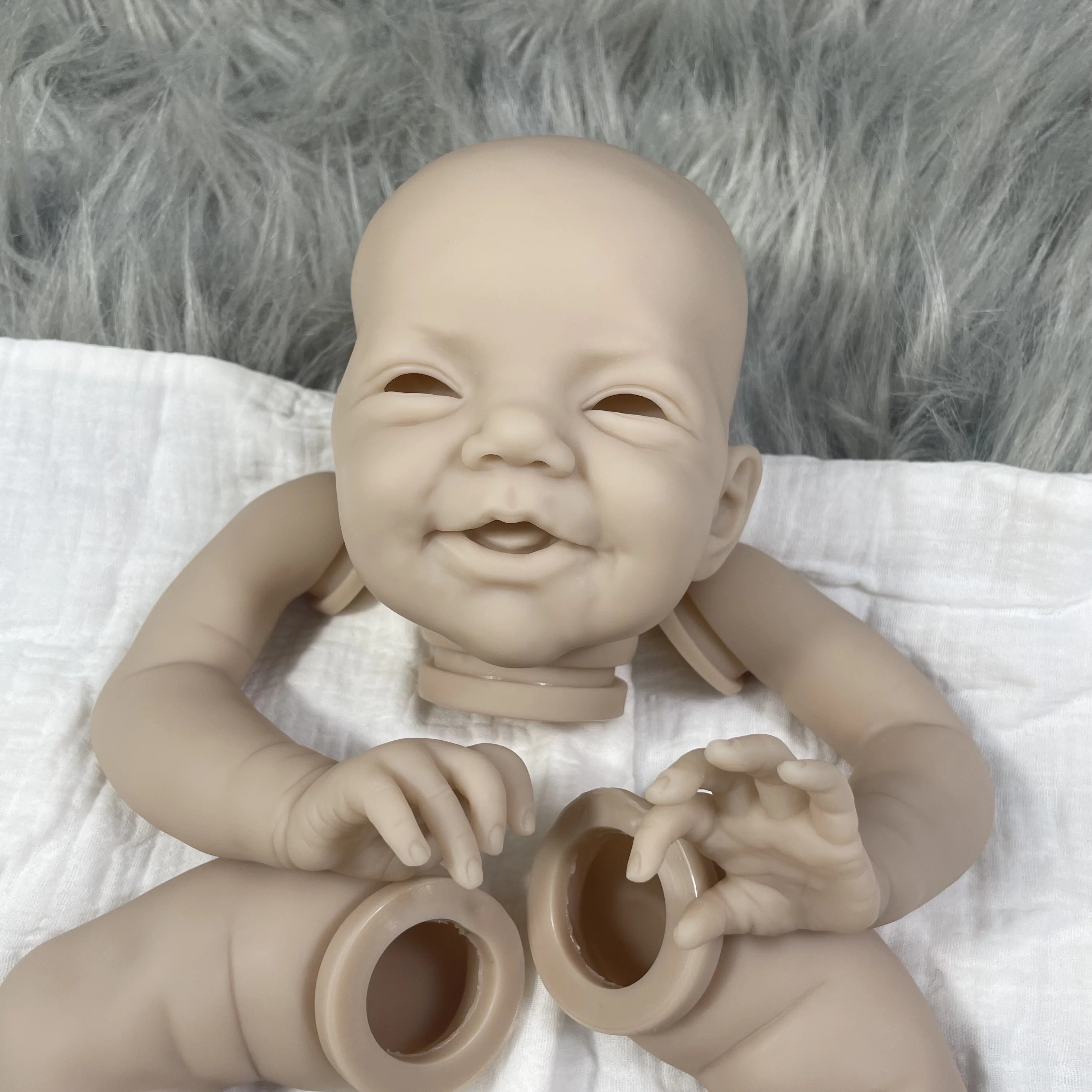 19 인치 비닐 다시 태어난 인형 키트 찰리 신생아 비닐 DIY 수제 장난감 다시 태어난 금형 키트 천 몸과 눈