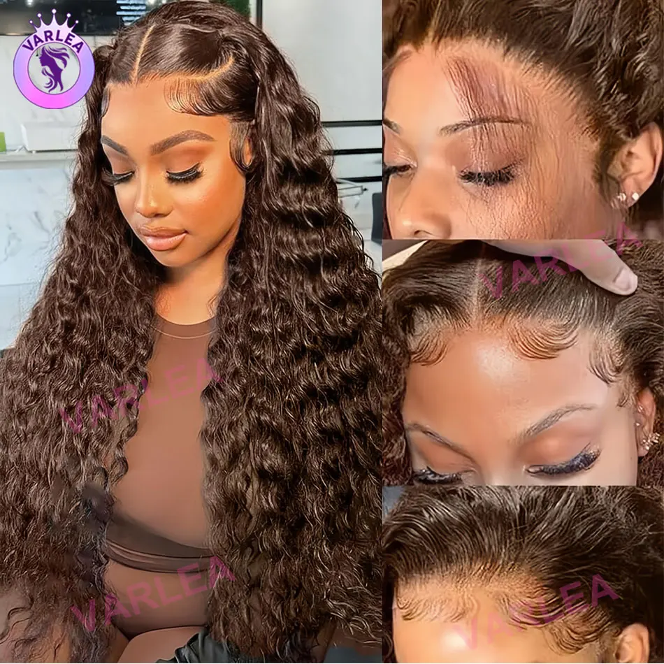 

Chocolate Brown Human Hair Wig Deep Wave 13x6 Hd Lace Frontal Wig Pre Plucked Chocolate 13x4 Lace Front Wig Curly Colored Wig