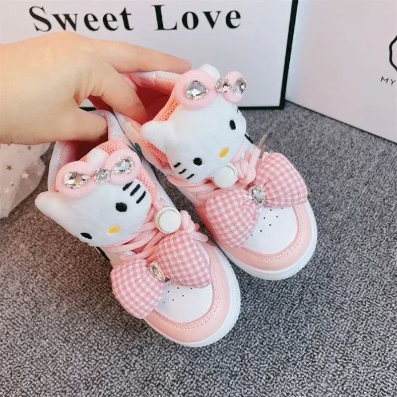 Sanrioed Cartoon My Melody Cinnamoroll HelloKittys Cute Children High Top Sneakers Kawaii Outdoor Sport scarpe da corsa regalo per bambini