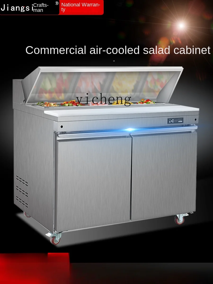 ZF Cold Salad Cabinet Commercial Workbench Pizza Console Refrigerated Cabinet Fresh Cabinet Refrigerator