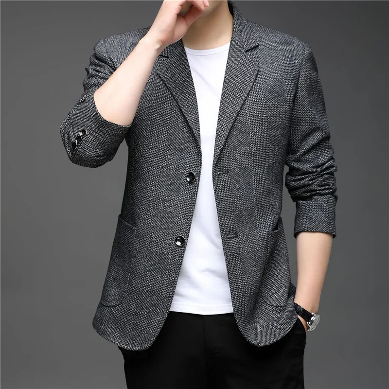 Casual single Western men's spring autumn Korean version of the trend casual clothes middle-aged one-piece small suit