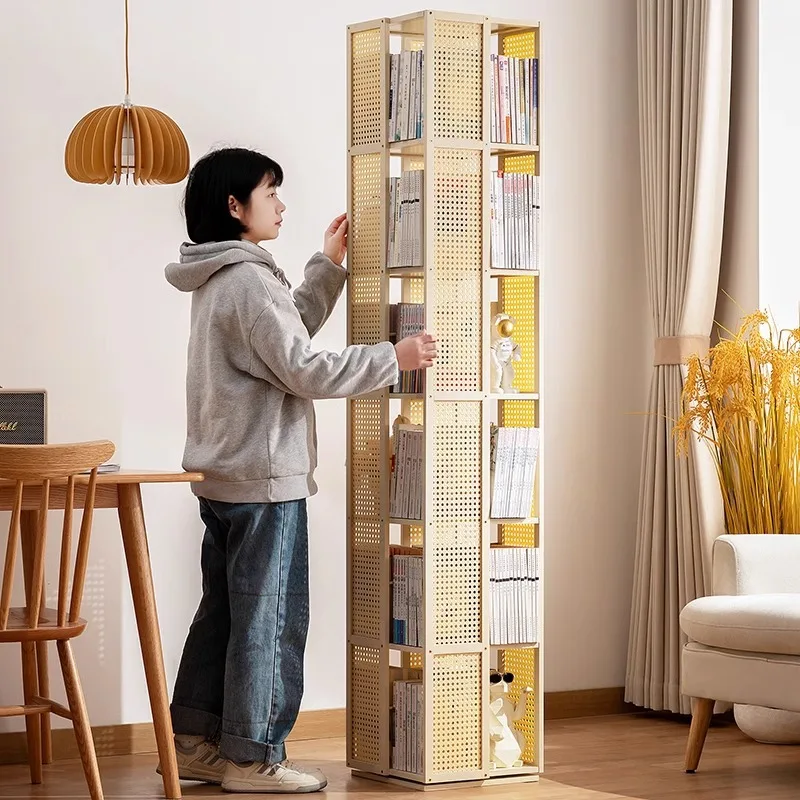 

Custom Rotating Bookshelf Bookcase Floor Wall Storage Rack Children's Simple Storage Rack Toy Cabinet Display Cabinet Simple Mul