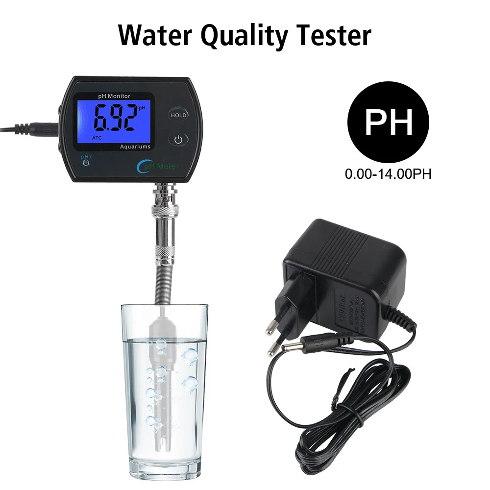 For Aquarium Multi-parameter Water Quality Monitor pH Meter Professional Accurate Online pH monitor Acidometer EU plug