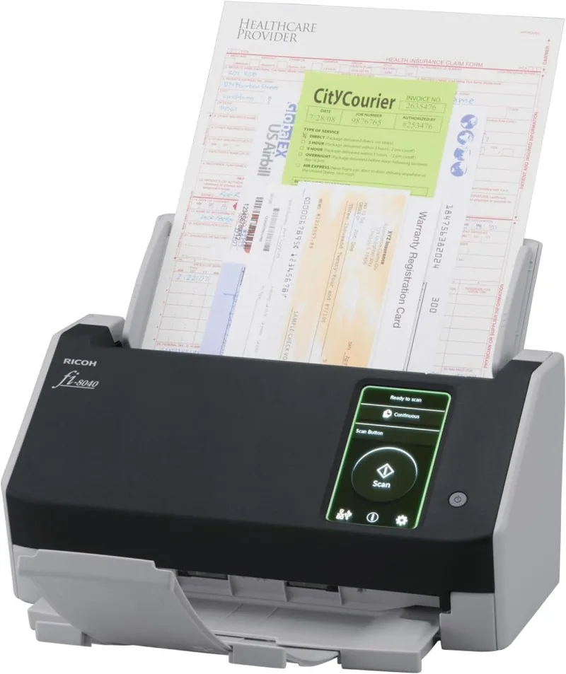 8040 Fast Front Office & Desktop Document, Receipt, ID Card Scanner with 50 Page Auto Feeder and PC-Less DirectScan Capability