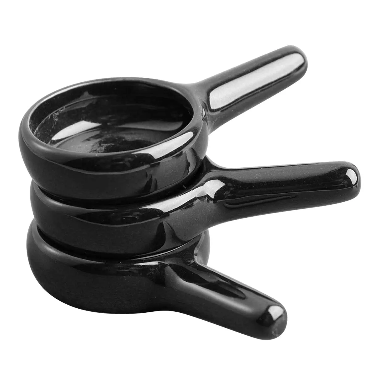 

5pcs Plated Holder Candlestick Ceramic Jewelry Tray Ring Stand Compact Gift For Family Friends Home Decoration Black