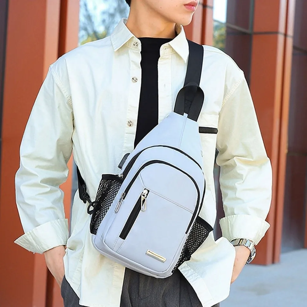 Glow Men's Chest Bag Large Capacity Multifunctional Casual Phone Pouch Commuting Waterproof Cycling Shoulder Bag Casual Wear