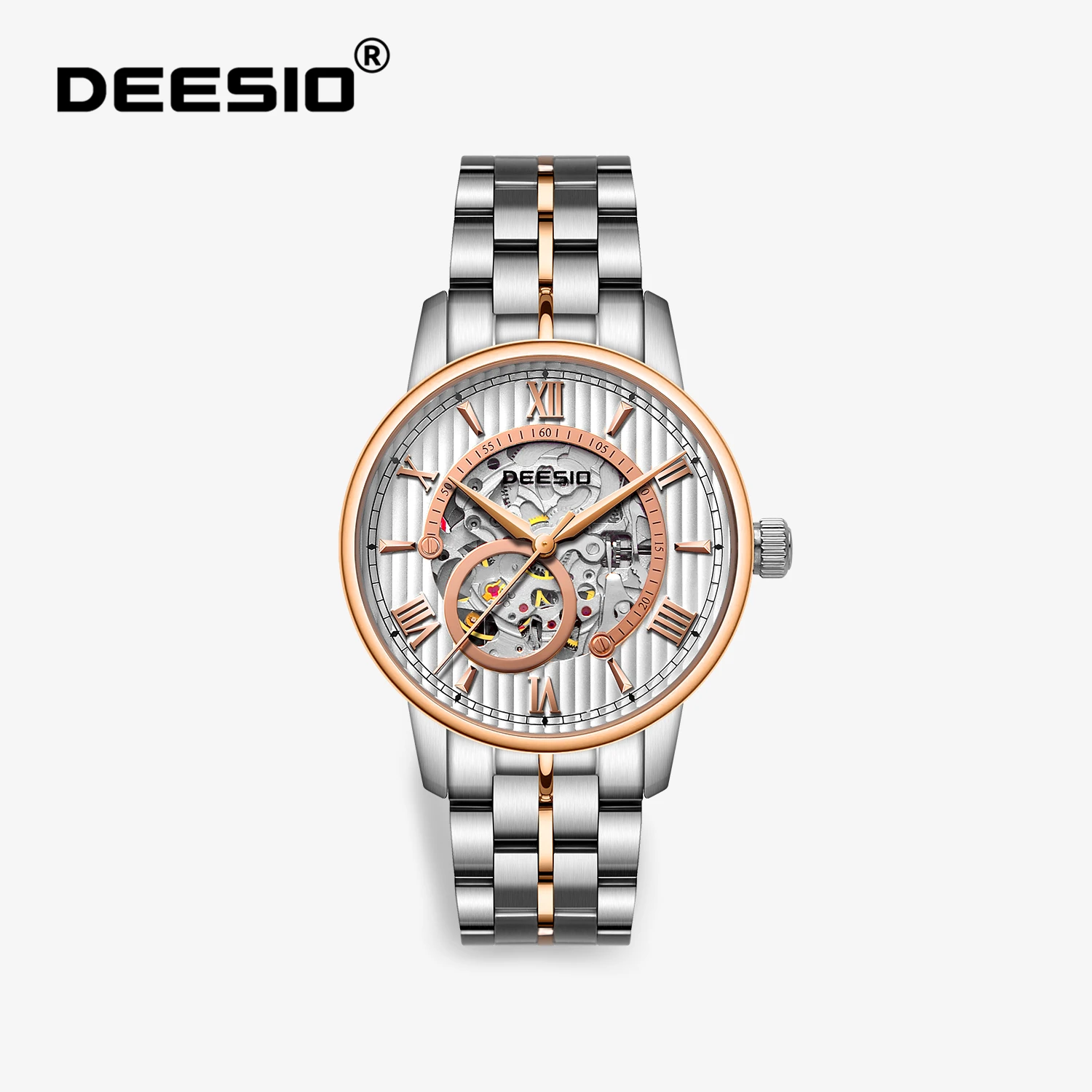 Deesio Herren-Luxus-Automatikuhr, 42 mm, ultradünn, 11,5 mm, 36 Stunden Reserve, 50 m wasserdicht, Saphir 316L-Armbanduhr