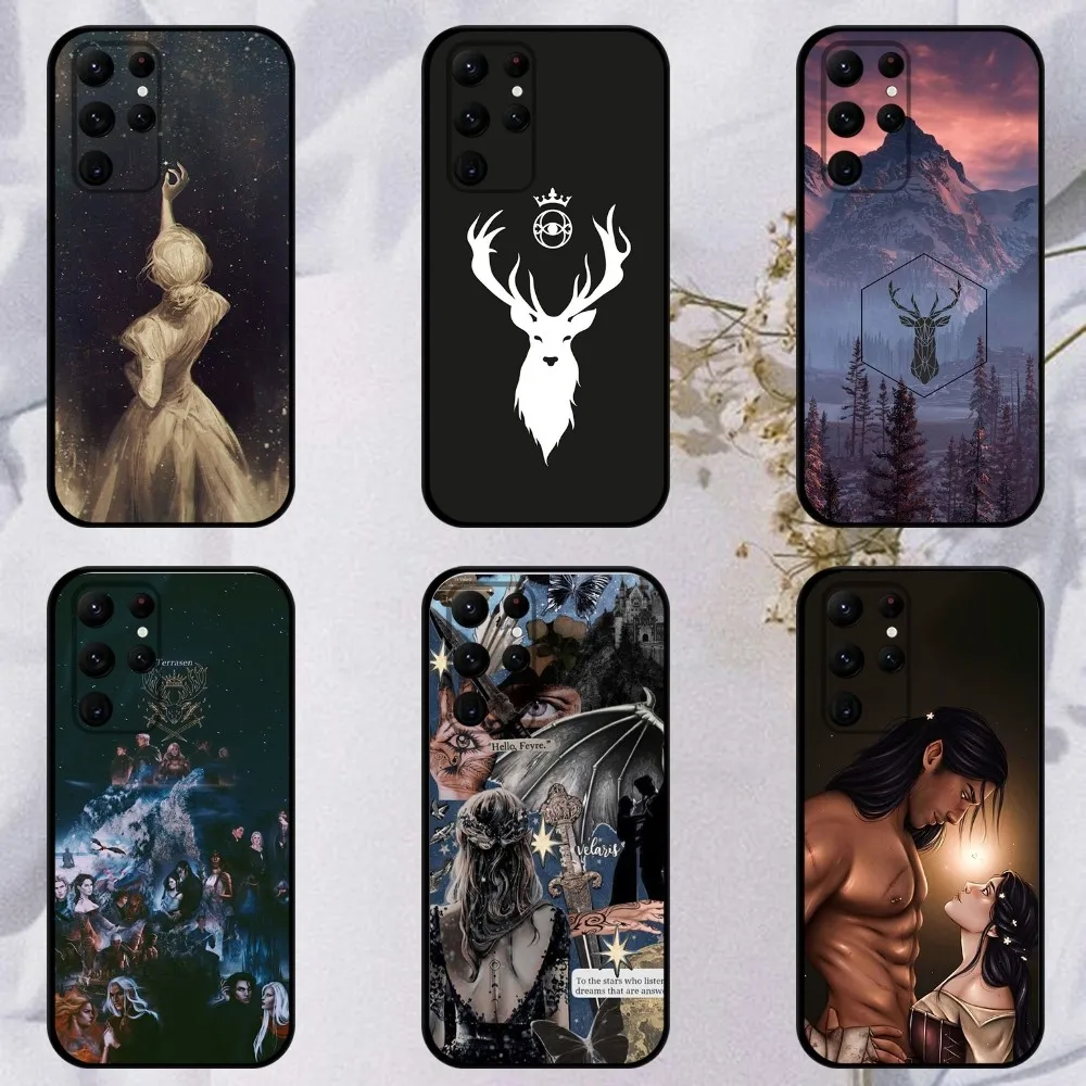 T-Throne Of Glass  Phone Case For Samsung S23,23,22,30,21,10,9,Note20 Ultra,Lite,Ultra,5G,Plus,FE,Black Soft Case