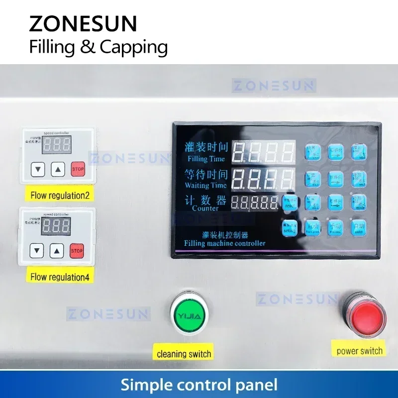 

ZONESUN ZS-ASP4 Semi-Automatic Spout Pouch Filling Capping Machine for Stand Up Bags